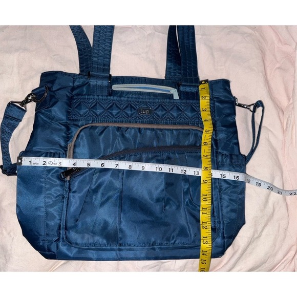 Lug Ace blue tote with crossbody strap multi pocketed large size - Picture 12 of 12